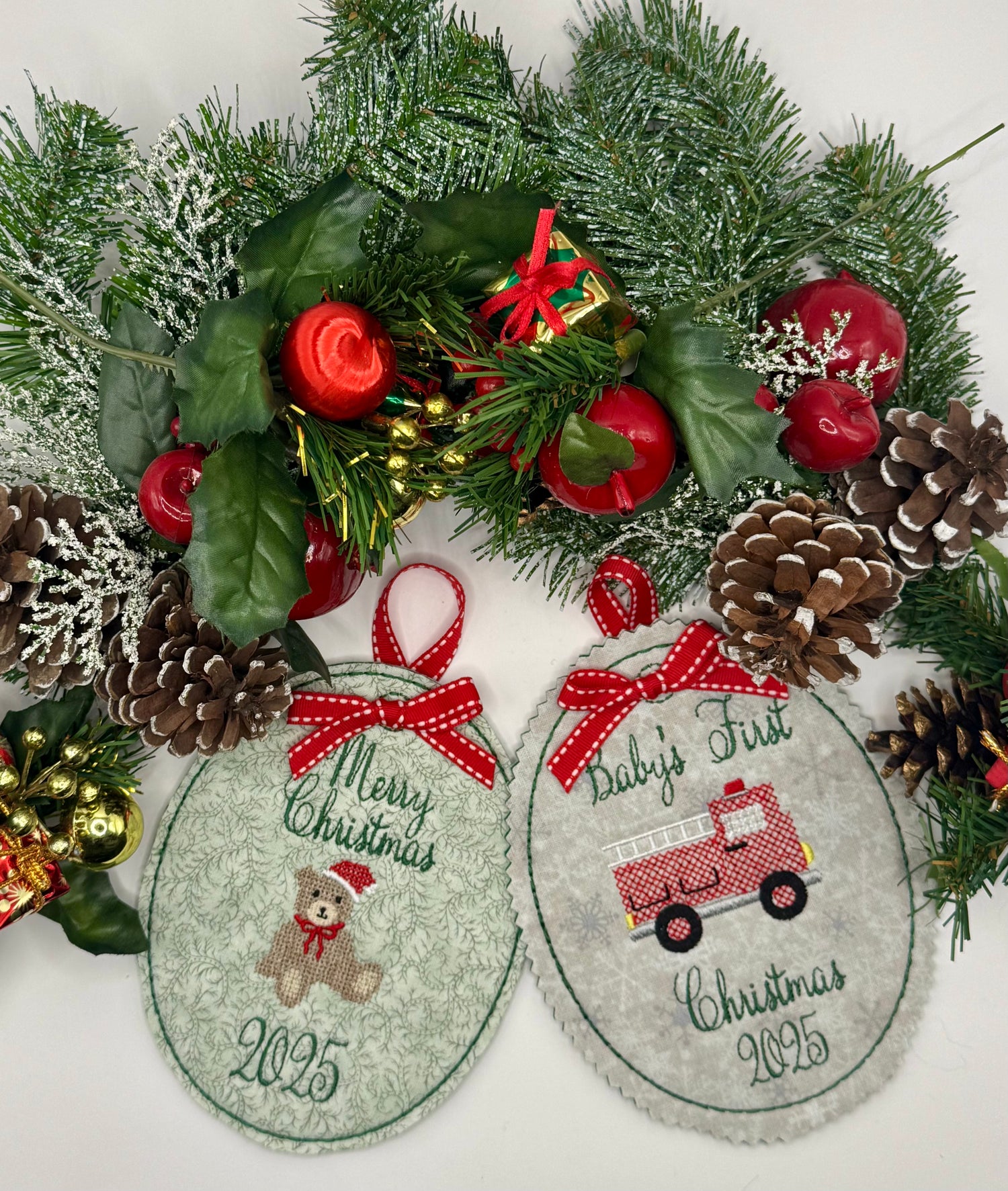 Embroidered Christmas Ornaments