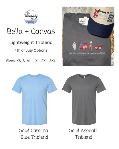 Embroidered Tee - Stars, Stripes, & Summertime