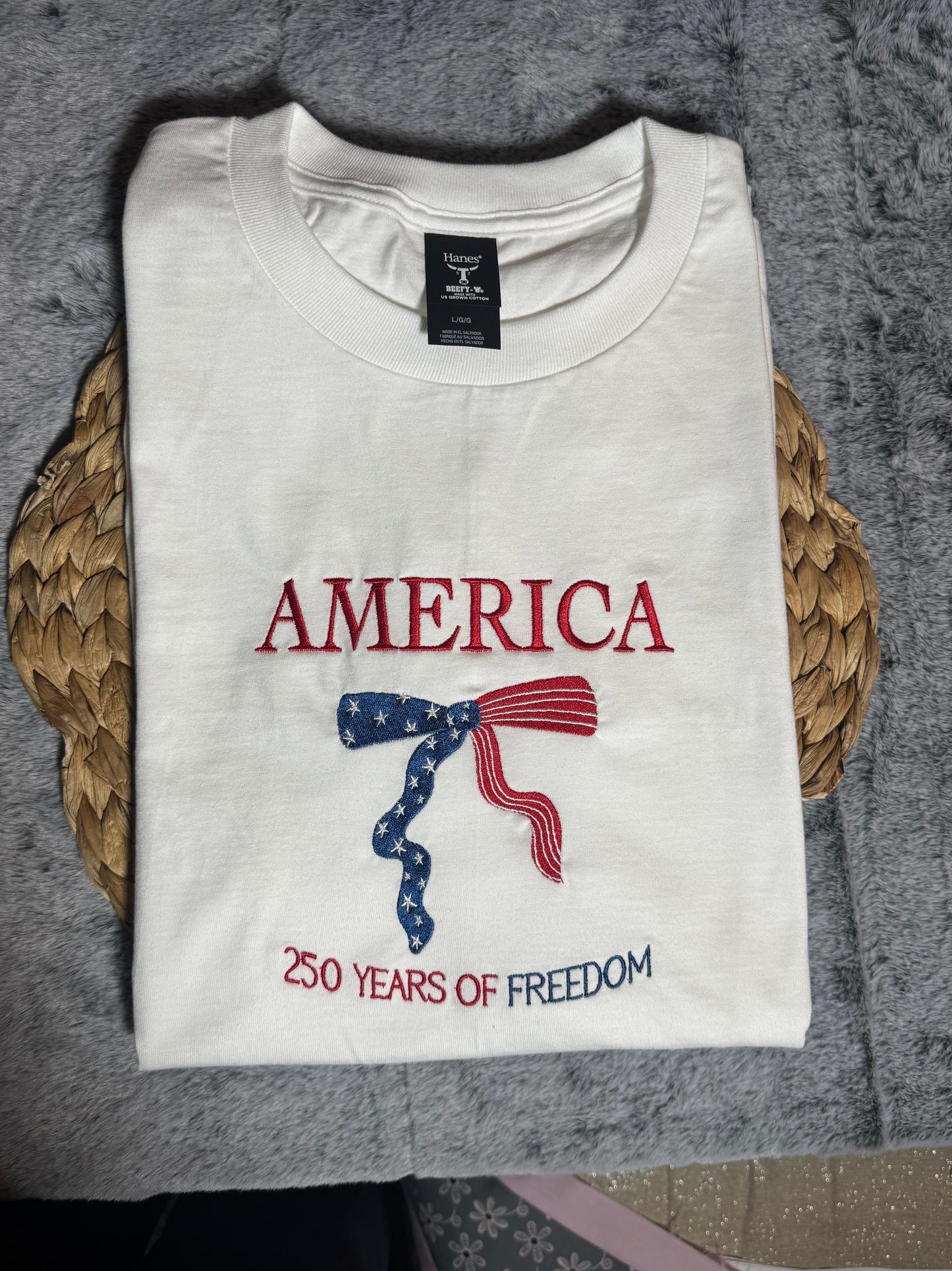 Embroidered America 250th Anniversary T-shirt