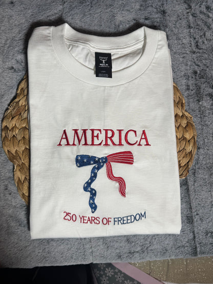 Embroidered America 250th Anniversary T-shirt