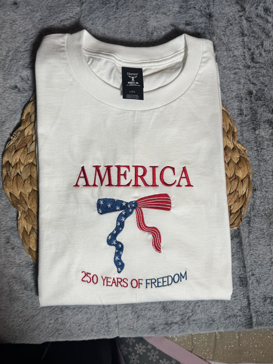 Embroidered America 250th Anniversary T-shirt