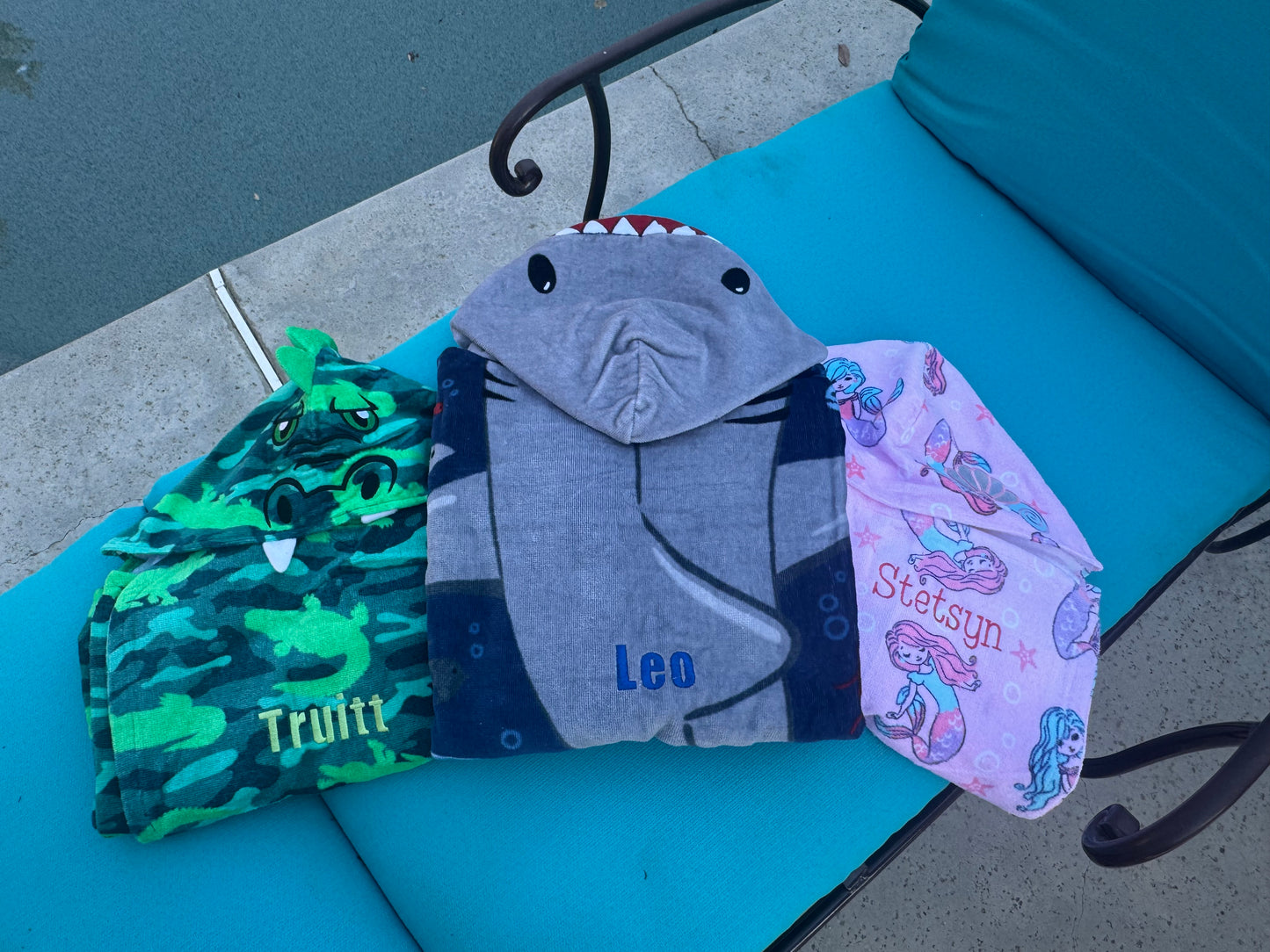 Embroidered Beach Towel - Kids Hooded