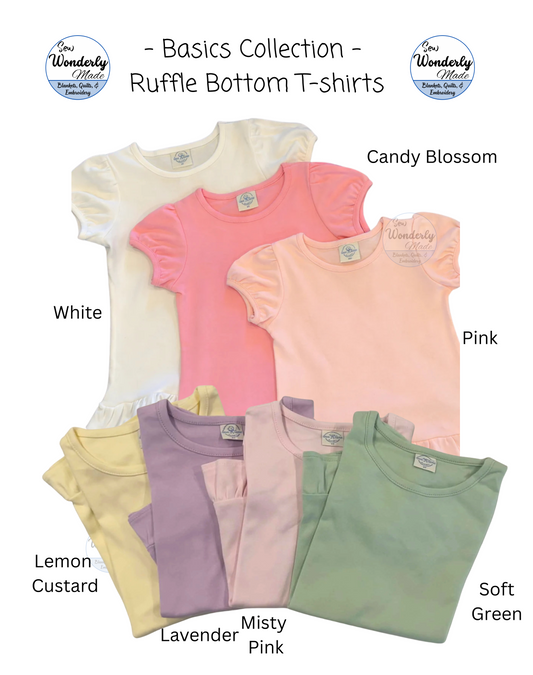 [Basics] Girls Ruffle Bottom T-Shirt Short Sleeve