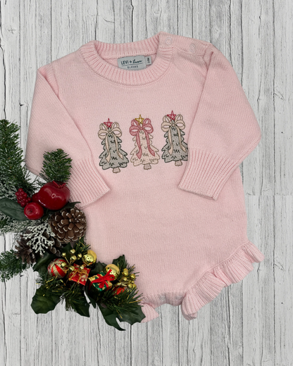 Long Sleeve Knit Ruffle Rompers