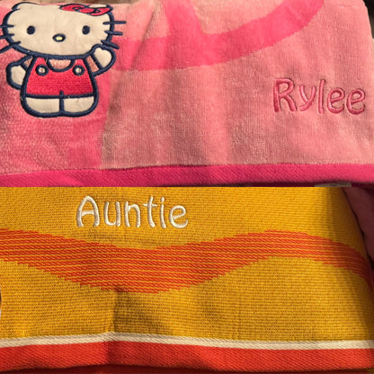 Embroidered Beach Towel - Kids Hooded