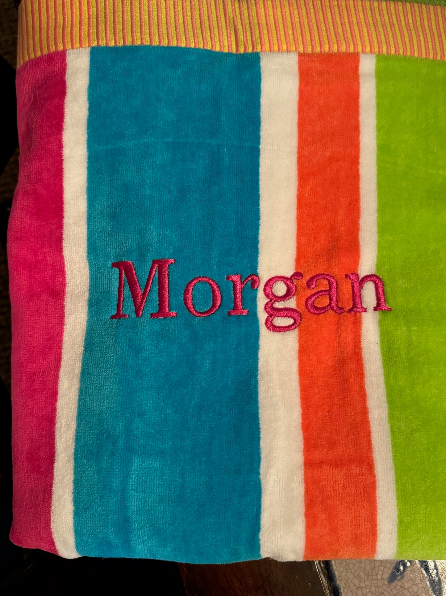 Embroidered Beach Towel - Kids Hooded
