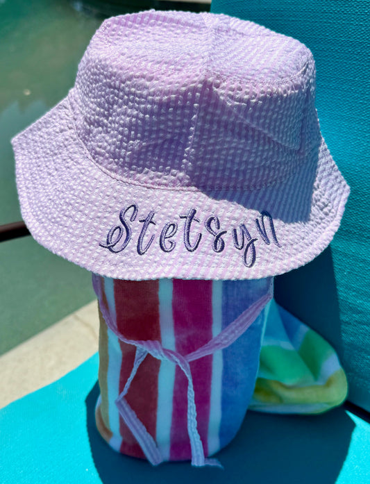 Seersucker Sun Hat