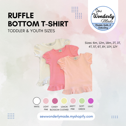[Basics] Girls Ruffle Bottom T-Shirt Short Sleeve